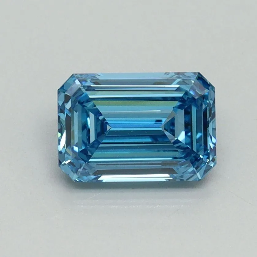 1.04ct EMERALD Fancy Vivid Blue VVS2 Coloured Lab diamond
