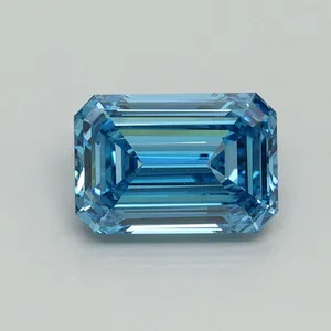 1.04ct EMERALD Fancy Vivid Blue VVS2 Coloured Lab diamond