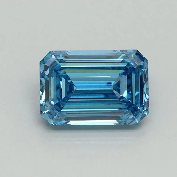 1.04ct EMERALD Fancy Vivid Blue VVS2 Coloured Lab diamond