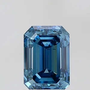 1.54ct EMERALD Fancy Vivid Blue VS2 Coloured Lab diamond