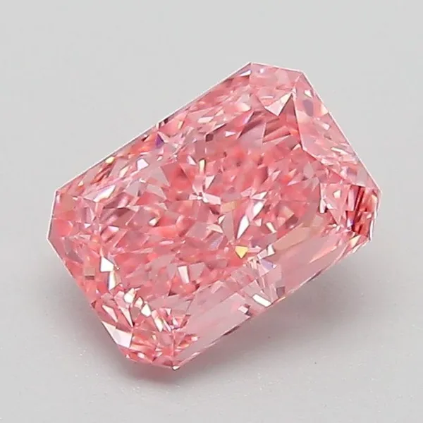 1.09ct RADIANT Fancy Vivid Pink VVS2 Coloured Lab diamond