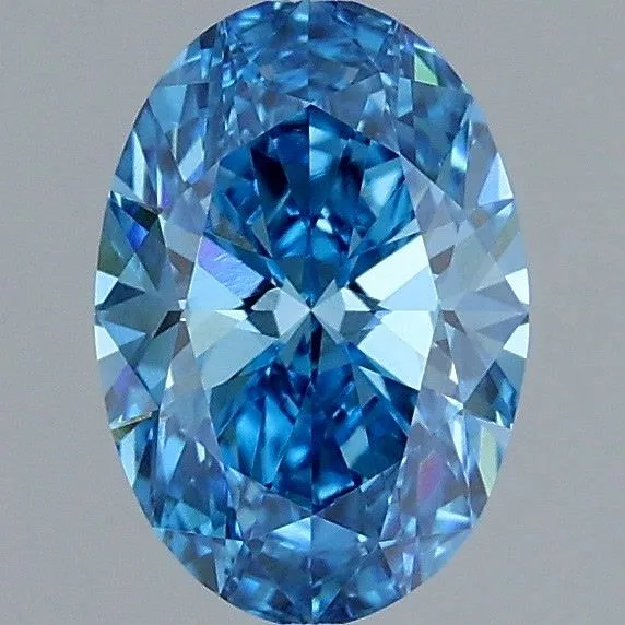 1.04ct OVAL Fancy Vivid Blue VVS2 Coloured Lab diamond