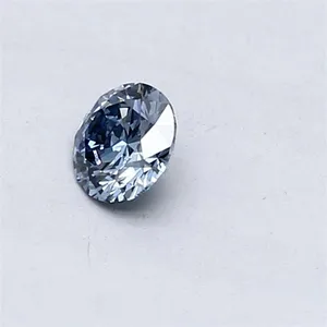 0.3ct ROUND Fancy Vivid Blue VS2 Coloured Lab diamond