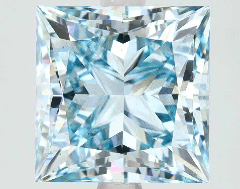 5.13ct PRINCESS Fancy Intense Blue SI1 Coloured Lab diamond