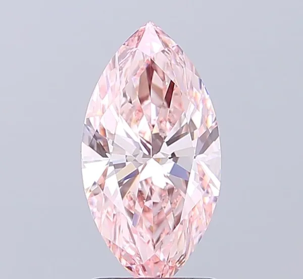 1.52ct MARQUISE Fancy Intense Pink VVS2 Coloured Lab diamond