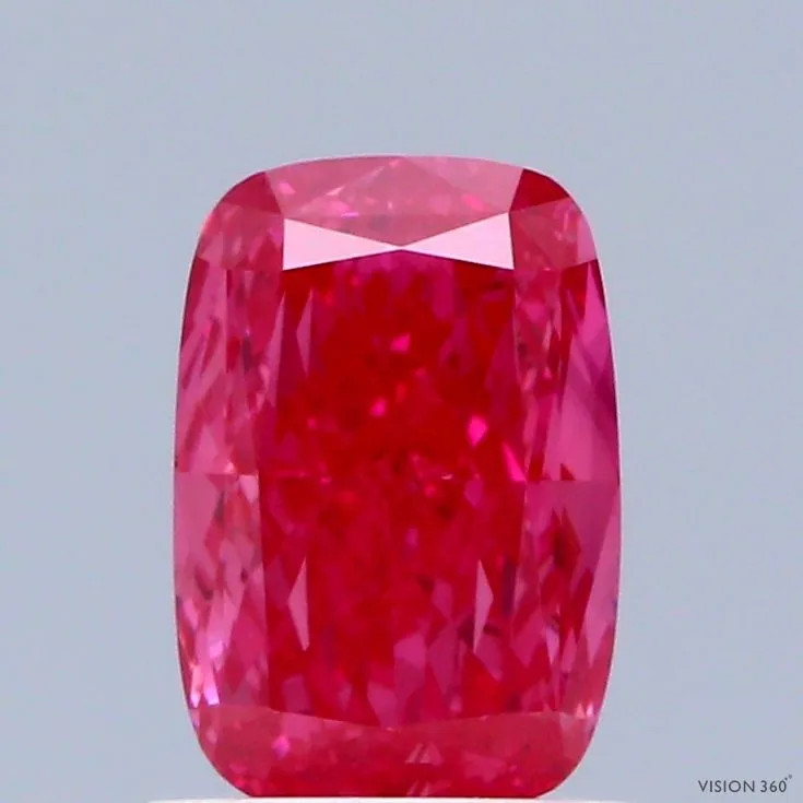 1.06ct CUSHION Fancy Vivid Pink VS1 Coloured Lab diamond