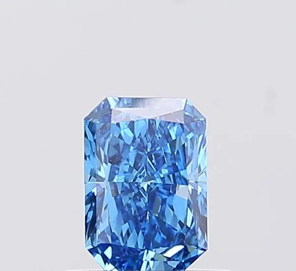 0.74ct RADIANT Fancy Vivid Blue VS1 Coloured Lab diamond
