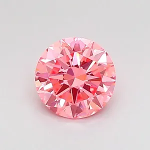 0.5ct ROUND Fancy Vivid Pink VVS2 Coloured Lab diamond
