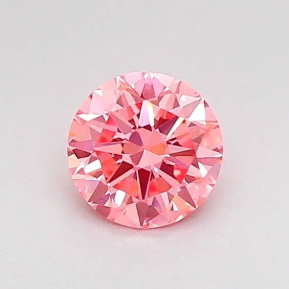 0.5ct ROUND Fancy Vivid Pink VVS2 Coloured Lab diamond