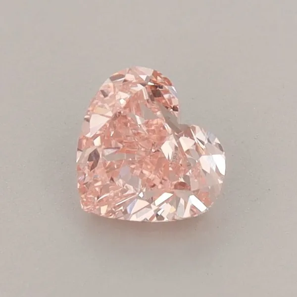 0.66ct HEART Fancy Vivid Pink VVS2 Coloured Lab diamond