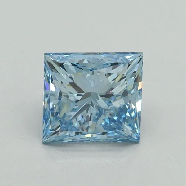 1.52ct PRINCESS Fancy Vivid Blue VS1 Coloured Lab diamond