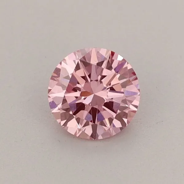 0.41ct ROUND Fancy Vivid Pink VS1 Coloured Lab diamond