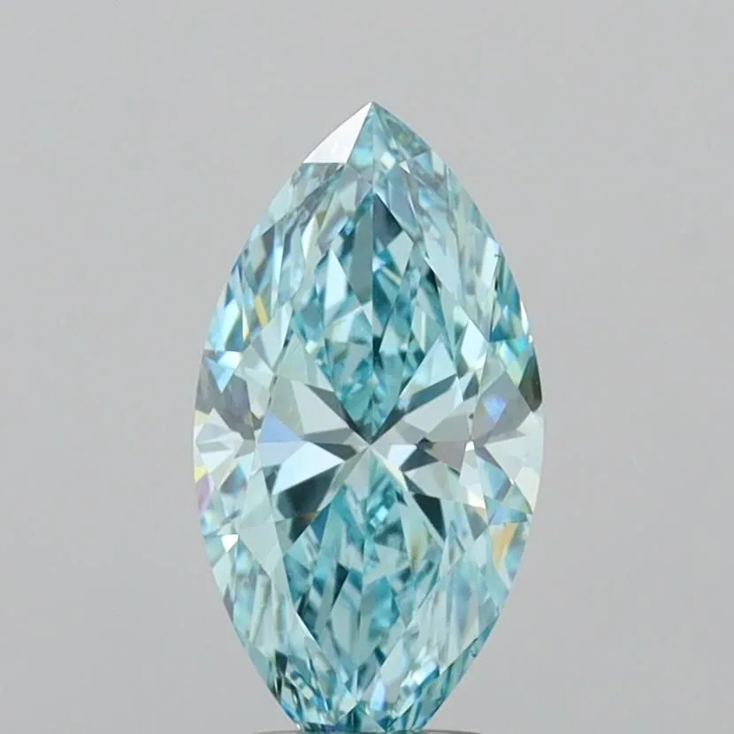 1.78ct MARQUISE Fancy Vivid Greenish Blue VS1 Coloured Lab diamond
