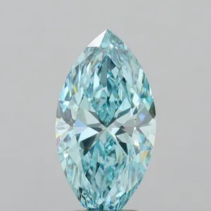 1.78ct MARQUISE Fancy Vivid Greenish Blue VS1 Coloured Lab diamond