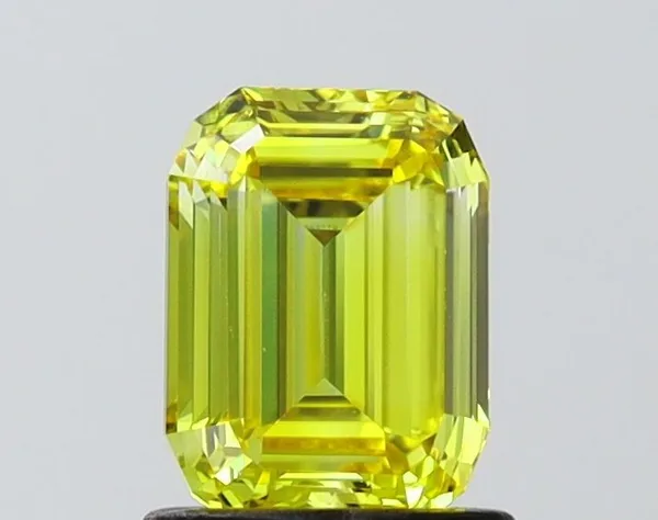 1.15ct EMERALD Fancy Vivid Yellow VS1 Coloured Lab diamond