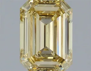 1.4ct EMERALD Fancy Intense Yellow VVS2 Coloured Lab diamond