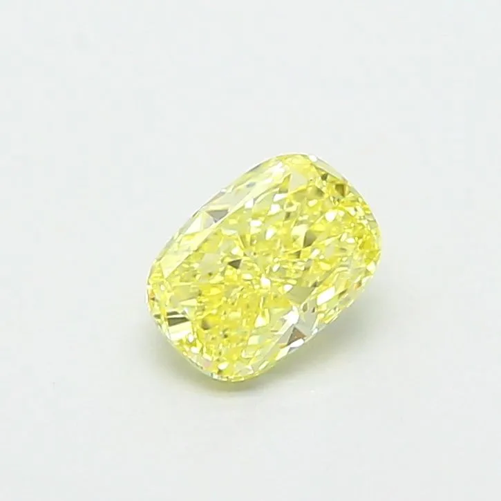 0.64ct CUSHION Fancy Intense Yellow VVS2 Coloured Lab diamond