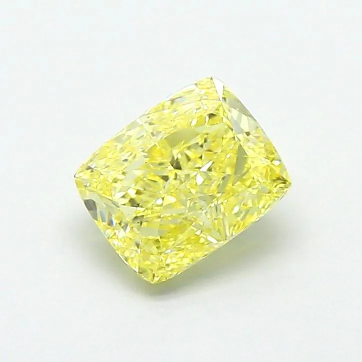 1.18ct CUSHION Fancy Intense Yellow VS1 Coloured Lab diamond