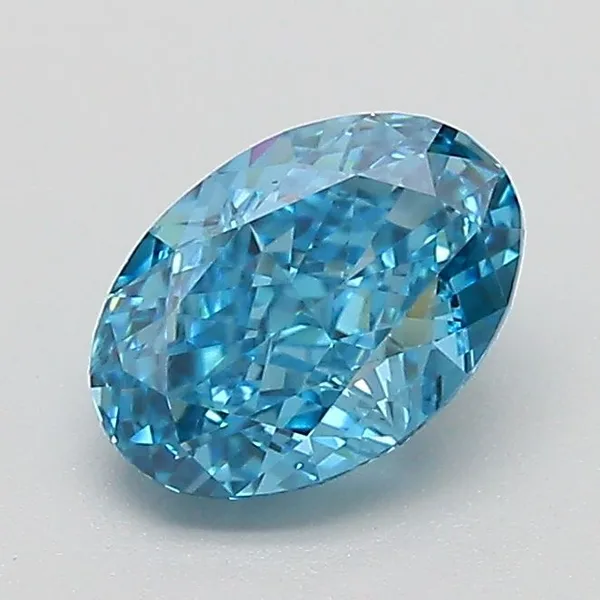 1.1ct OVAL Fancy Vivid Blue VS1 Coloured Lab diamond