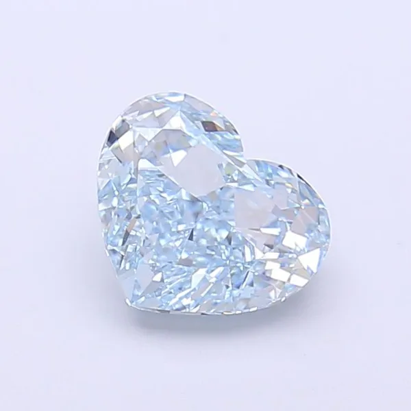 1.37ct HEART Fancy Vivid Blue VVS2 Coloured Lab diamond