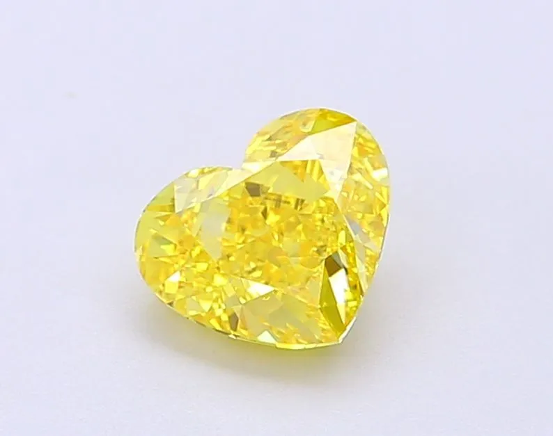 1.06ct HEART Fancy Vivid Yellow VVS2 Coloured Lab diamond
