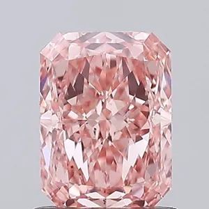 1.08ct RADIANT Fancy Vivid Pink VVS2 Coloured Lab diamond