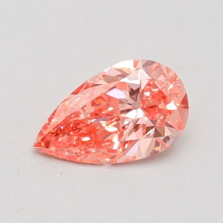 0.51ct PEAR Fancy Vivid Pink SI1 Coloured Lab diamond