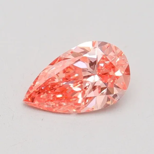 0.51ct PEAR Fancy Vivid Pink SI1 Coloured Lab diamond