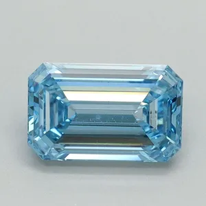 1.05ct EMERALD Fancy Vivid Blue VS1 Coloured Lab diamond