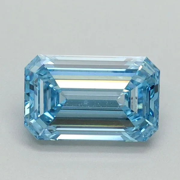 1.05ct EMERALD Fancy Vivid Blue VS1 Coloured Lab diamond