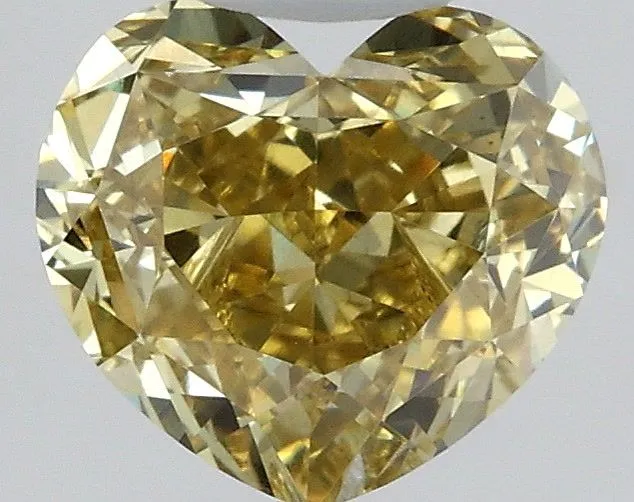 1.74ct HEART Fancy Intense Yellow VS1 Coloured Lab diamond