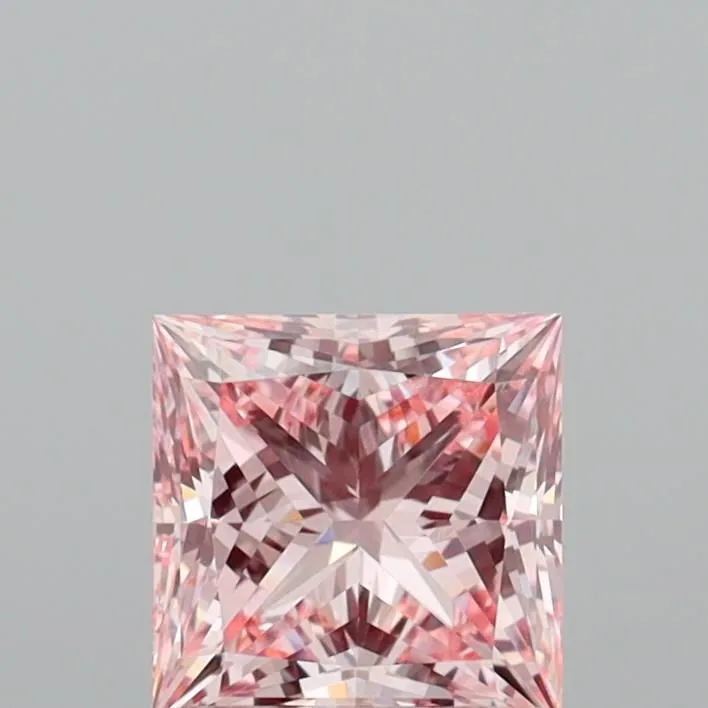 1.02ct PRINCESS Fancy Intense Pink VVS2 Coloured Lab diamond