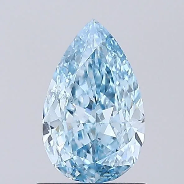 0.90ct PEAR Fancy Vivid Blue VS2 Coloured Lab diamond