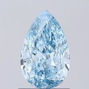 0.9ct PEAR Fancy Vivid Blue VS2 Coloured Lab diamond