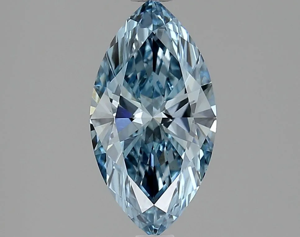 1.51ct MARQUISE Fancy Vivid Blue VVS2 Coloured Lab diamond
