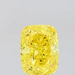 1.01ct CUSHION Fancy Vivid Yellow VS1 Coloured Lab diamond
