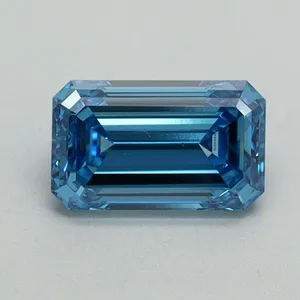 1.02ct EMERALD Fancy Vivid Blue VS1 Coloured Lab diamond
