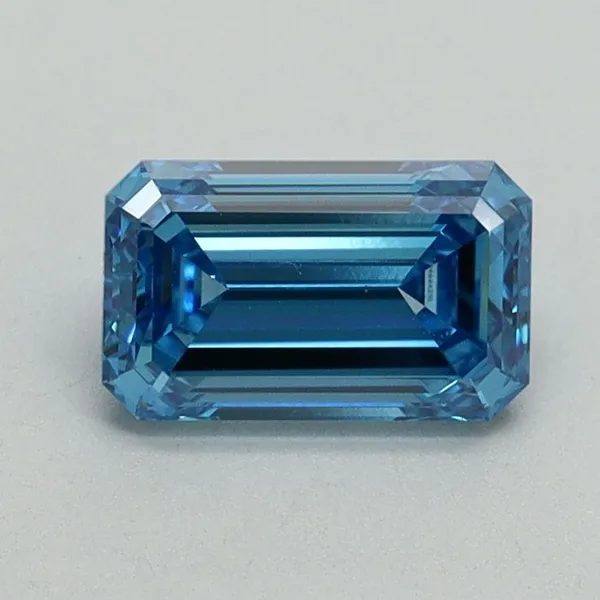 1.02ct EMERALD Fancy Vivid Blue VS1 Coloured Lab diamond