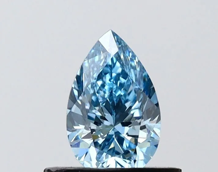 0.61ct PEAR Fancy Vivid Blue VVS2 Coloured Lab diamond