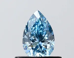 0.61ct PEAR Fancy Vivid Blue VVS2 Coloured Lab diamond