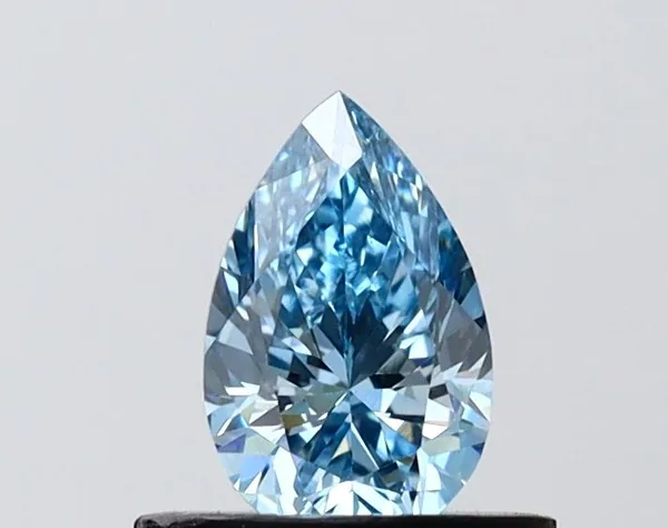 0.61ct PEAR Fancy Vivid Blue VVS2 Coloured Lab diamond