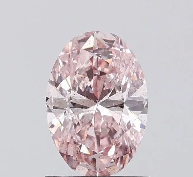 1.00ct OVAL Fancy Intense Brownish Pink I1 Coloured Lab diamond