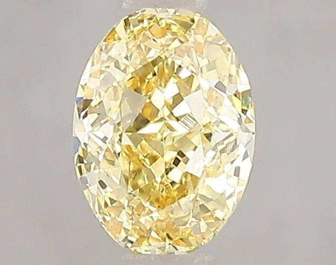 1.03ct OVAL Fancy Vivid Yellow VS2 Coloured Lab diamond