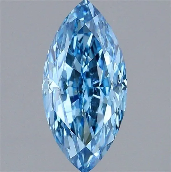 1.39ct MARQUISE Fancy Vivid Blue VVS2 Coloured Lab diamond