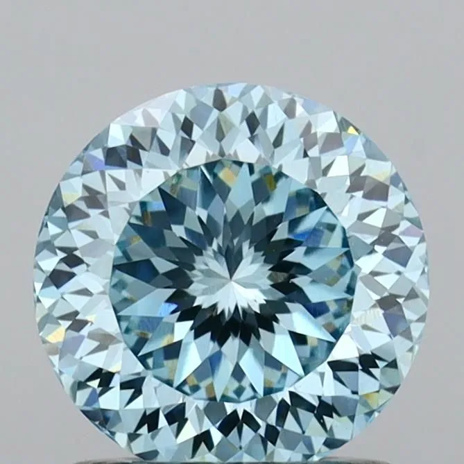 1.10ct ROUND Fancy Intense Blue VVS2 Coloured Lab diamond