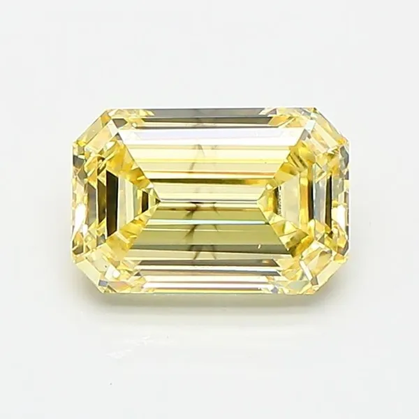 1.02ct EMERALD Fancy Intense Yellow VS2 Coloured Lab diamond