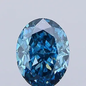 1.21ct OVAL Fancy Vivid Blue SI1 Coloured Lab diamond