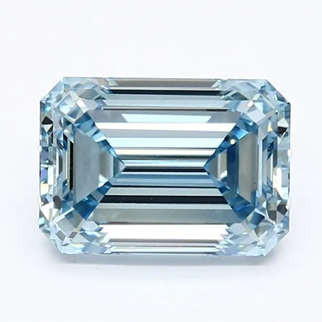 1.76ct EMERALD Fancy Intense Blue VS1 Coloured Lab diamond