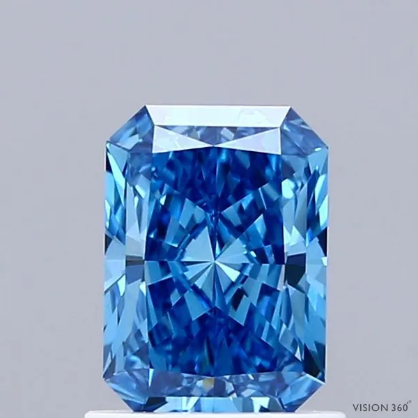 1ct RADIANT Fancy Vivid Blue VS1 Coloured Lab diamond