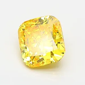 0.93ct CUSHION Fancy Vivid Yellow VVS2 Coloured Lab diamond